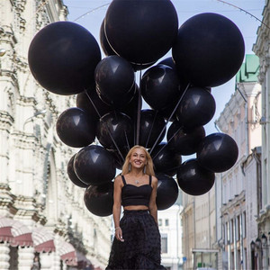 5/10/12/18 Inch Black Balloons Flashing Metallic Balloons Bi