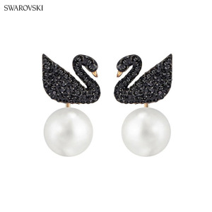 swarovski/施华洛世奇经典黑天鹅珍珠耳钉耳坠情人节礼物 5193949
