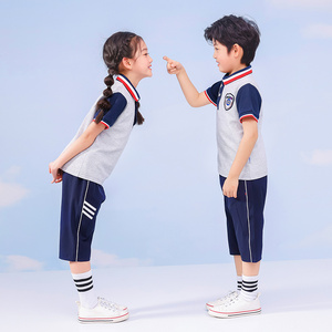 小学生班服套装夏装短袖中裤薄款长裤儿童校服运动会表演服两件套