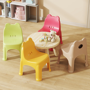 小凳子矮凳塑料小椅子靠背家用客厅茶几凳大人坐儿童靠背椅幼儿园