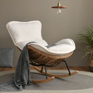 现代简约藤编摇椅摇椅躺椅大人懒人沙发阳台轻奢沙发椅网红摇摇椅