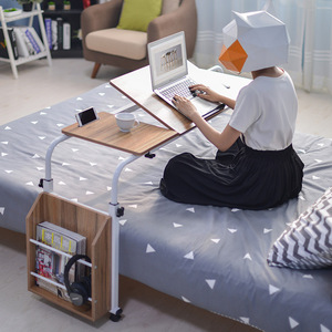 跨床桌床上可移动家用书桌单双人床边实用懒人升降笔记本电脑餐台