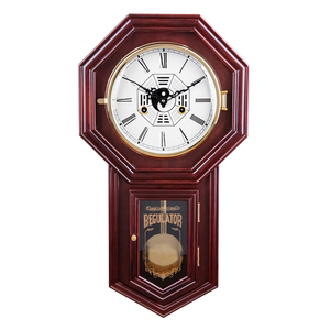 新品八卦机械钟客厅风水镇宅纯z铜机芯老式摆钟报表式中时实木机