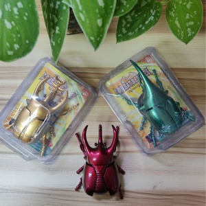 乐高创意发条上链仿真格斗甲虫独角仙昆虫模型  儿童观察益智玩具
