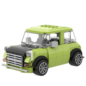 憨豆先生创意MOC经典系列城市的迷你小车国产拼插积木摆件玩具