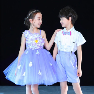 六一儿童舞蹈演出服幼儿园花朵公主蓬蓬纱裙表演服男女童合唱礼服