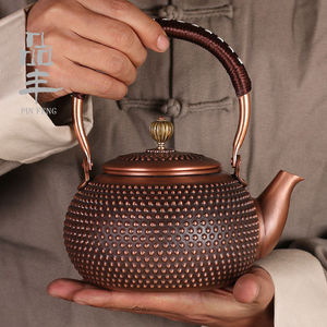 品丰长嘴铜壶烧水壶加厚纯铜紫铜沏茶壶纯手工功夫养生泡茶具铜器