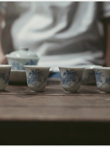 |宋青书院|《橘子花开》青花茶具系列 盖碗 主人杯品茗杯釉中贴花