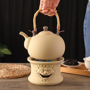 日式紫砂提梁壶 陶瓷煮茶壶 烧水壶煮茶器陶壶炭炉家用平底养生壶