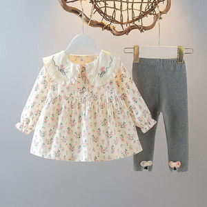 女童秋装韩系连衣裙6个月女宝宝套装1-3岁两件套小女孩衣服春秋装
