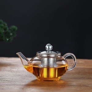 小型煮茶壶一人加厚耐热高温玻璃功夫茶具200ML小茶壶不锈钢过滤