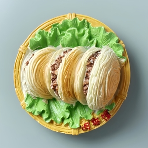 中国陕西西安旅游纪念创意立体特色美食肉夹馍装饰磁铁冰箱贴礼物