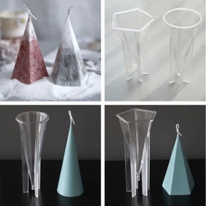 手工做蜡烛模具diy材料亚克力模型透明圆柱模具五边形香薰蜡烛