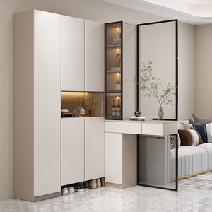 入户转角l型玄关柜鞋柜一体家用门厅柜子现代简约客厅屏风隔断柜