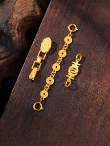镀18K金色diy配件延长链万能扣头编织手链手绳项链珠宝连接扣配件