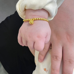 宝宝铃铛手链儿童满月周岁百天婴儿小孩健康成长手环手饰礼物送礼