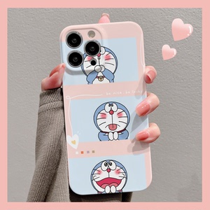 可爱粉色叮当猫适用iphone14promax手机壳13mini创意12苹果11潮牌xr防