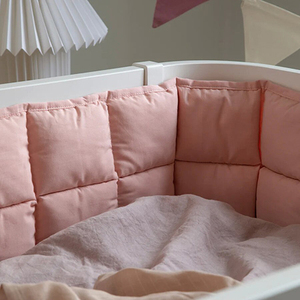 丹麦 Sebra 进口儿童纯色纯棉床围亲肤棉品婴儿床配件360cm*26cm