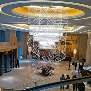 定制售楼处沙盘大型水晶吊灯前台吧台酒店大堂宴会厅中庭水晶灯具