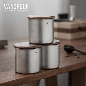VANDROOP 日式密封储物罐储存咖啡豆大容量家用圆形复古收纳罐子