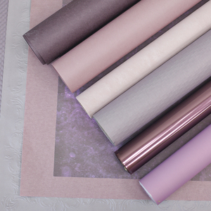 七夕新款 紫色包花纸鲜花束手工花艺包装纸乌梅紫油画风包装纸