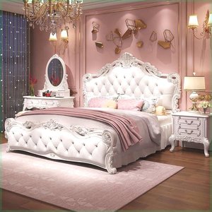 欧式床现代简约公主床双人床1.5米1.8米田园婚床主卧家具组合套装