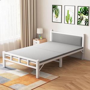 折叠床单人床办公室午睡简易成人小床1.2m午休二折床家用硬板铁床