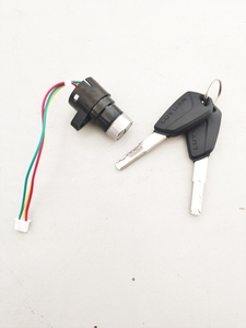 适用于绿源电动自行车简易款电门锁电源开关 三线 小头锁曲槽钥匙