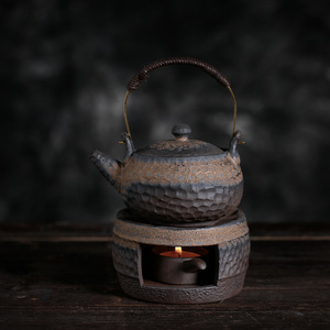 户外酒精灯暖茶粗陶温茶器煮茶炉蜡烛家用小火炉中式加热茶具底座