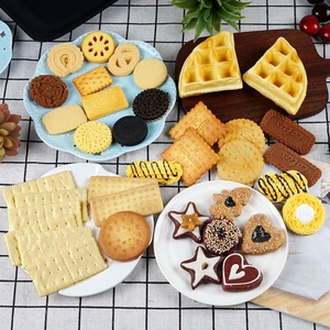 仿真假饼干食物模型奥利奥夹心饼华夫饼松饼玩具甜品点心装饰配件