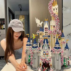 兼容乐高积木公主樱花迪士尼城堡建筑女生系列高难度大型拼装玩具