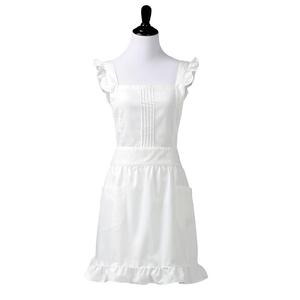 2023新款现货时尚棉布蕾丝花边白色厨房用品烘焙围裙服务员工作圍