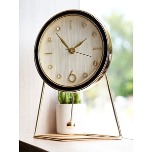 轻奢座钟客厅家用钟表简约时尚静音摆钟台式现代时钟创意台钟摆件