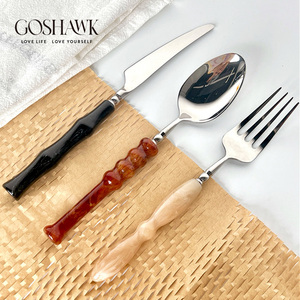GOSHAWK高颜值西餐餐具套装家用创意304不锈钢牛排刀叉勺三件套