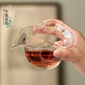 加厚玻璃公道杯耐高温透明分茶器日式不烫手茶海单个功夫茶具茶盅