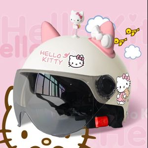 3C认证kt猫头盔hellokitty电动电瓶车男女成人儿童夏季防晒安全盔