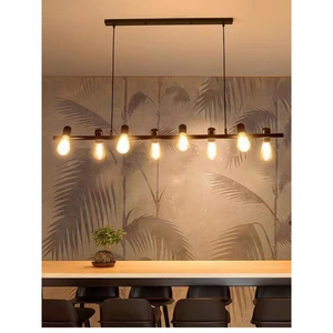 美式餐厅吊灯创意个性长条灯咖啡厅吧台办公室工业风餐桌LED灯具