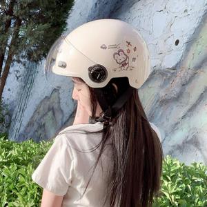 野马3C认证国标电动车头盔男士女款四季通用电瓶摩托盔帽夏季半盔