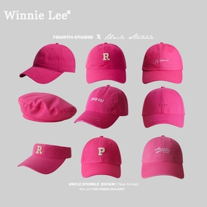 Winnie Lee渔夫帽粉色棒球帽女生帽子少女可爱软顶鸭舌帽针织帽潮