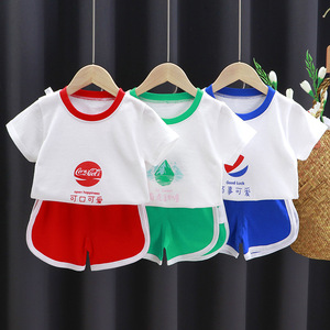 夏季新款儿韩系童短袖套装纯棉宝宝衣服韩版两件套男童服装短裤童