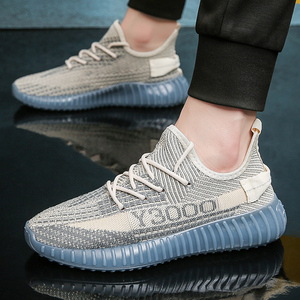 外贸出口秋季新款飞织网面透气休闲运动鞋350果冻大底椰子鞋男鞋