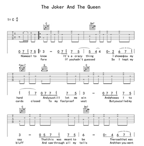 The Joker And The Queen吉他谱吉他弹唱谱吉他指弹谱2个版本全发