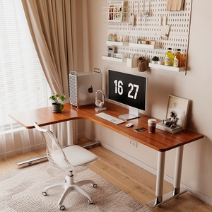 转角书桌家用L型卧室飘窗台式电脑桌现代书房拐角办公桌子工作台