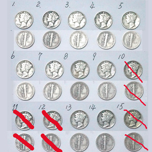 美国墨丘利小飞侠银币10美分40-45年版美国银质纪念币