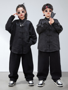 街舞儿童潮服春秋嘻哈hiphop六一演出服中国风表演服装男女童套装