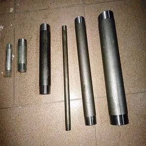 6分镀锌管外丝螺纹钢管套丝双头丝对丝铁架晾衣架铁管带牙外径25