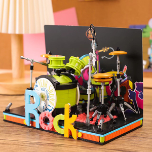 架子鼓电子琴拼装积木乐器模型摆件男孩子玩具生日礼物适用于乐高