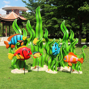 仿真海洋系列海草海星海龟蛋贝壳海螺玻璃钢雕塑户外公园装饰摆件