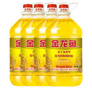 金龙鱼花生浓香型5L*1/4桶食用植物调和油家用桶装整箱官方正品