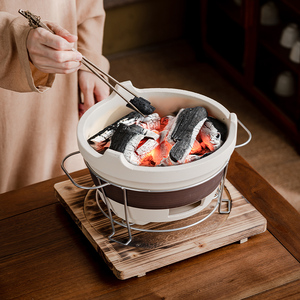 围炉煮茶炭火炉家用室内打边炉烤火炉子木炭陶土泥炉户外烧烤碳炉